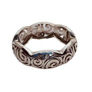 Brighton Open Cutwork Silver Tone Hinged Magnetic Bracelet
